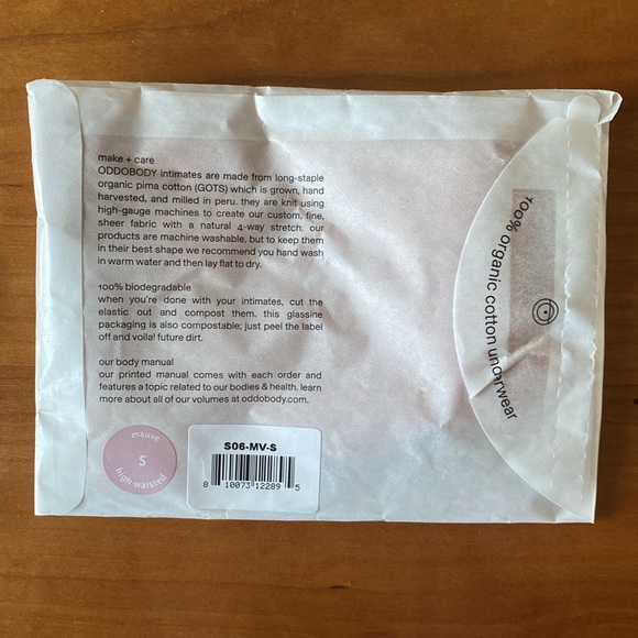 NWT ODDOBODY thong and high waisted brief - mauve - small - Picture 4 of 4